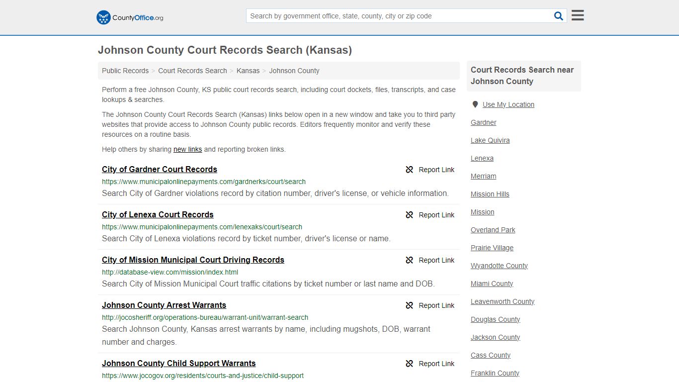 Johnson County Court Records Search (Kansas) - County Office